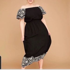 Lane Bryant Off the Shoulder Embroidered Dress